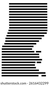 Symbol Map of the County Sharkey (Mississippi, US) showing the County with a few black horizontal lines
