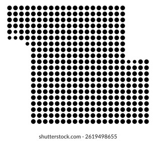 Symbol Map Of the County Shawnee (Kansas, US) showing the County with a few black dots