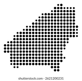 Symbol Map Of the County Shelby (Alabama, US) showing the County with a few black dots