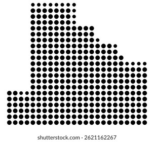 Symbol Map Of the County Shelby (Illinois, US) showing the County with a few black dots