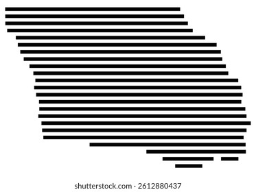 Symbol Map of the County Shelby (Texas, US) showing the County with a few black horizontal lines