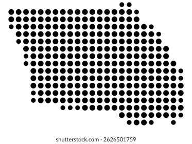 Symbol Map Of the County Shelby (Texas, US) showing the County with a few black dots