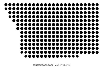 Symbol Map Of the County Simpson (Mississippi, US) showing the County with a few black dots