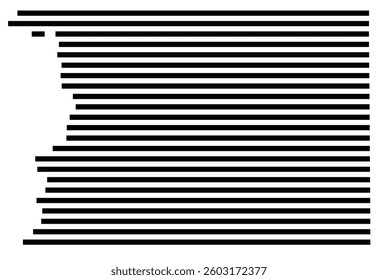 Symbol Map of the County Sioux (Iowa) showing the County with a few black horizontal lines