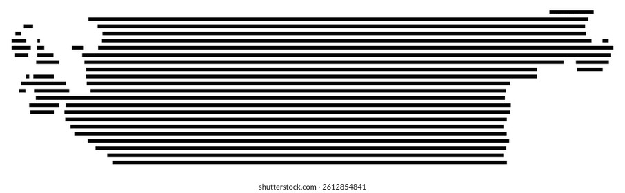 Symbol Map of the County Skagit (Washington, US) showing the County with a few black horizontal lines