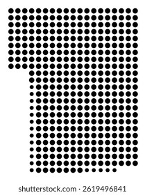 Symbol Map Of the County Smith (Mississippi, US) showing the County with a few black dots