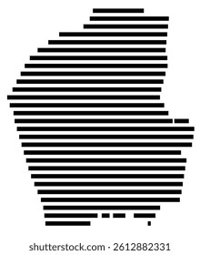 Symbol Map of the County Smith (Tennessee, US) showing the County with a few black horizontal lines