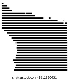 Symbol Map of the County Smith (Texas, US) showing the County with a few black horizontal lines
