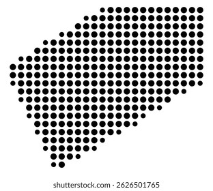 Symbol Map Of the County Somervell (Texas, US) showing the County with a few black dots
