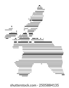 Symbolkarte der Grafschaft Sor-Trondelag (Norwegen), die das Gebiet mit parallelen schwarzen Linien in unterschiedlicher Linienstärke zeigt