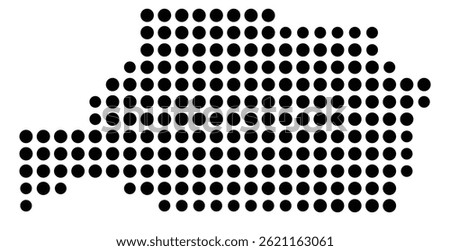 Symbol Map Of the County Spalding (Georgia, US) showing the County with a few black dots