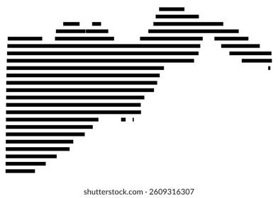 Symbol Map of the County St. Charles (Missouri) showing the County with a few black horizontal lines