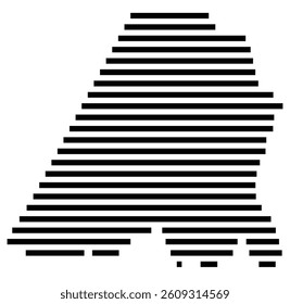 Symbol Map of the County Stanly (North Carolina) showing the County with a few black horizontal lines