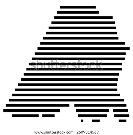 Symbol Map of the County Stanly (North Carolina) showing the County with a few black horizontal lines