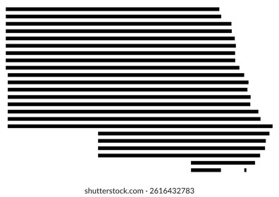 Symbol Map of the County Stearns (Minnesota, US) showing the County with a few black horizontal lines