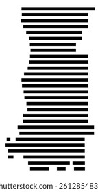 Symbol Map of the County Stevens (Washington, US) showing the County with a few black horizontal lines