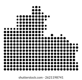 Symbol Map Of the County Stone (Arkansas, US) showing the County with a few black dots
