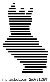 Symbol Map of the County Strafford (New Hampshire) showing the County with a few black horizontal lines