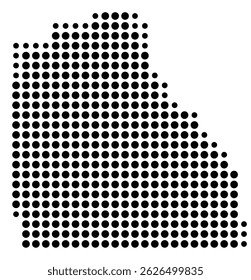 Symbol Map Of the County Sublette (Wyoming, US) showing the County with a few black dots