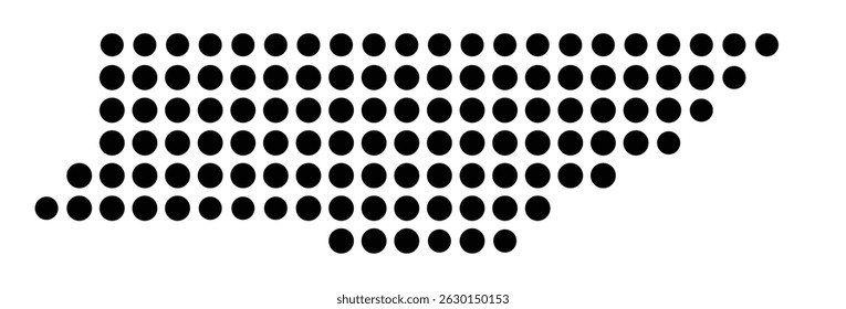 Symbol Map Of the County Sullivan (Tennessee, US) showing the County with a few black dots