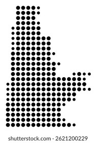 Symbolkarte des County Sumter (Alabama, USA), die das County mit einigen schwarzen Punkten zeigt