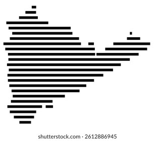 Symbol Map of the County Sumter (South Carolina, US) showing the County with a few black horizontal lines