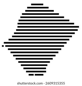Symbol Map of the County Sussex (New Jersey) showing the County with a few black horizontal lines