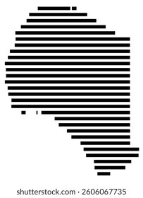 Symbol Map of the County Suwannee (Florida) showing the County with a few black horizontal lines