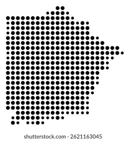 Symbol Map Of the County Talbot (Georgia, US) showing the County with a few black dots