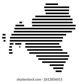 Symbol Map of the County Talbot (Maryland, US) showing the County with a few black horizontal lines