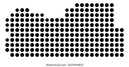 Symbol Map Of the County Tate (Mississippi, US) showing the County with a few black dots