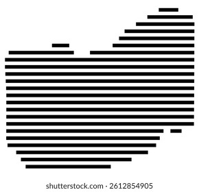 Symbol Map of the County Taylor (West Virginia, US) showing the County with a few black horizontal lines