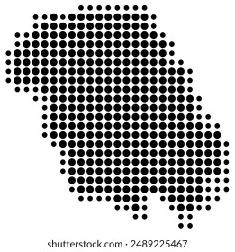 Symbol Map of the County Telemark (Norway) showing the stateprovince with a pattern of black circles