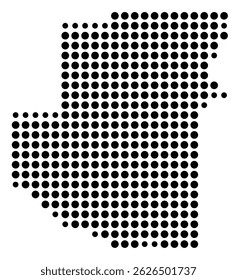 Symbol Map Of the County Terrell (Texas, US) showing the County with a few black dots