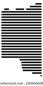 Symbol Map of the County Teton (Idaho) showing the County with a few black horizontal lines