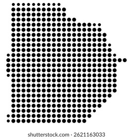 Symbol Map Of the County Tift (Georgia, US) showing the County with a few black dots