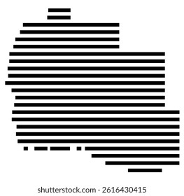 Symbol Map of the County Tillman (Oklahoma, US) showing the County with a few black horizontal lines