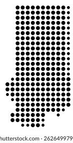 Symbol Map Of the County Trempealeau (Wisconsin, US) showing the County with a few black dots