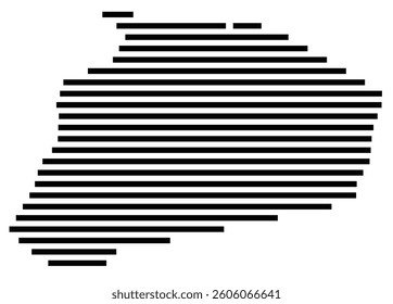 Symbol Map of the County Treutlen (Georgia) showing the County with a few black horizontal lines