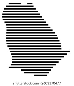Symbol Map of the County Trimble (Kentucky) showing the County with a few black horizontal lines