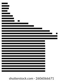 Symbol Map of the County Twin Falls (Idaho) showing the County with a few black horizontal lines