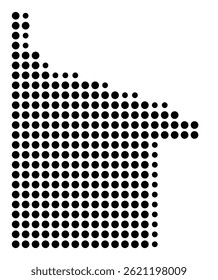 Symbol Map Of the County Twin Falls (Idaho, US) showing the County with a few black dots