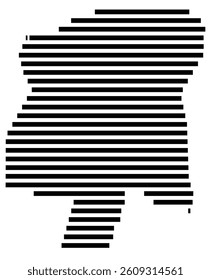 Symbol Map of the County Tyrrell (North Carolina) showing the County with a few black horizontal lines
