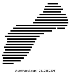 Symbol Map of the County Unicoi (Tennessee, US) showing the County with a few black horizontal lines