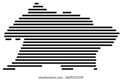 Symbol Map of the County Union (New Jersey) showing the County with a few black horizontal lines