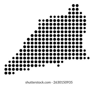 Symbol Map Of the County Union (Pennsylvania, US) showing the County with a few black dots