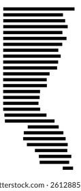 Symbol Map of the County Union (South Dakota, US) showing the County with a few black horizontal lines