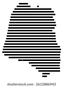 Symbol Map of the County Union (South Carolina, US) showing the County with a few black horizontal lines