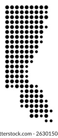 Symbol Map Of the County Union (South Dakota, US) showing the County with a few black dots