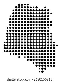 Symbolkarte der Grafschaftsunion (South Carolina, USA), die die Grafschaft mit einigen schwarzen Punkten zeigt